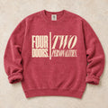 Crimson garment-dyed crewneck sweatshirt with Sedan Duality sedan enthusiast design