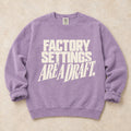 Orchid garment-dyed crewneck sweatshirt with Stock Revision car modifications design