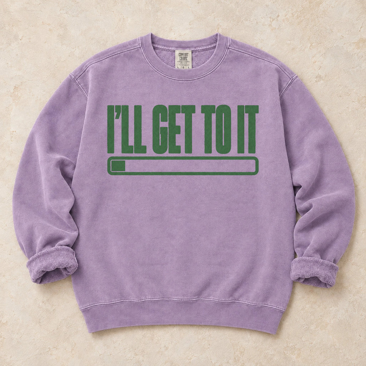 Orchid gaming sweatshirt. A barely filled progress bar promises I'll get to it.