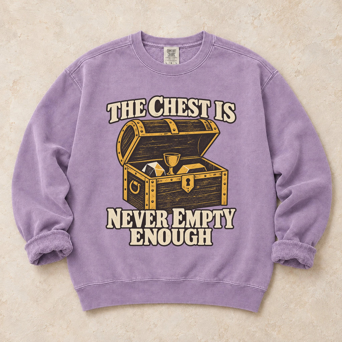 Orchid gaming sweatshirt. A treasure-filled chest is never empty enough for a loot collector.
