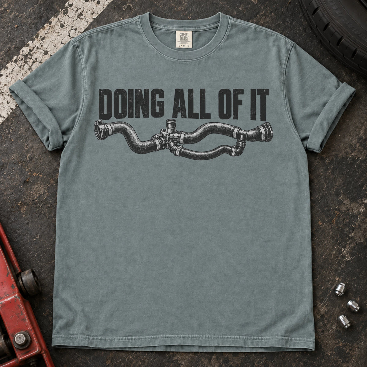 Bay car enthusiast T-shirt. An assembly of coolant hoses accompanies doing all of it.