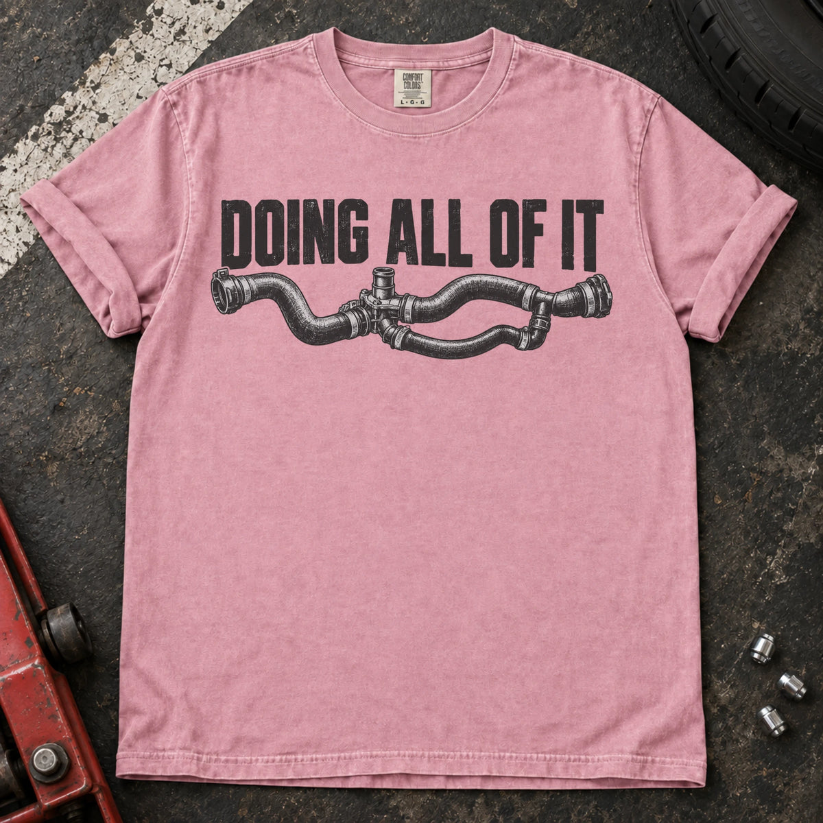 Blossom car enthusiast T-shirt. An assembly of coolant hoses accompanies doing all of it.