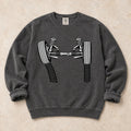 Pepper garment-dyed crewneck sweatshirt with Camber Geometry wheel fitment design