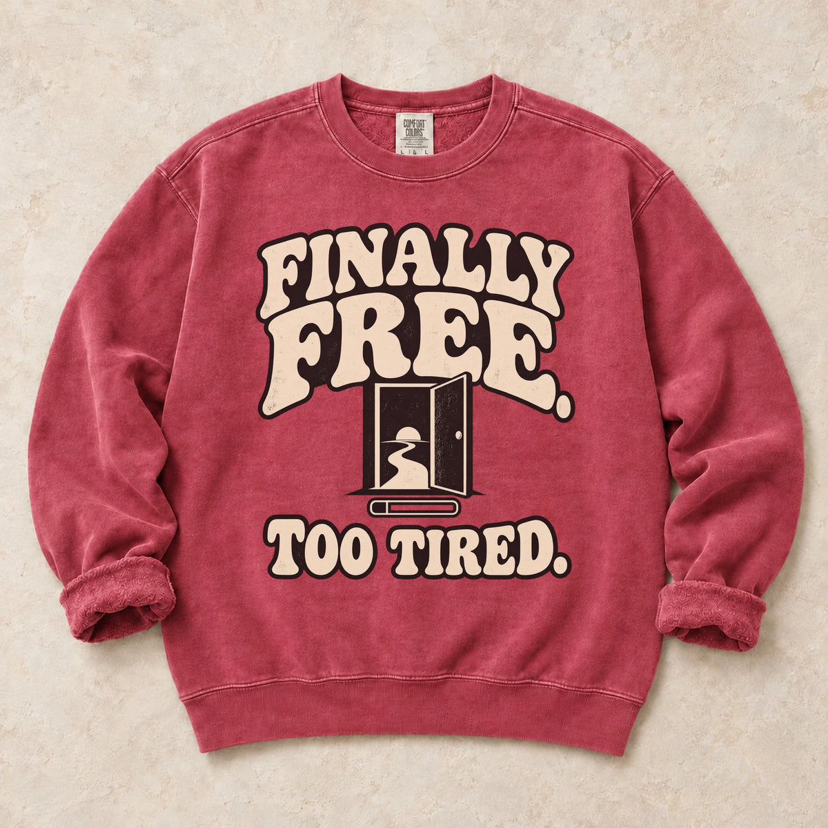 Crimson gaming sweatshirt. An open doorway delivers finally free, too tired.