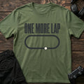 Military Green gaming T-shirt. A simple oval track and lone marker promise one more lap.