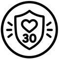 Gaming trust badge icon: 30-day peace-of-mind shield
