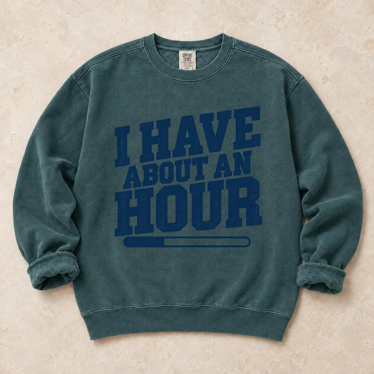 Blue Spruce gaming sweatshirt. I have about an hour, with a short progress bar for a limited gaming window.