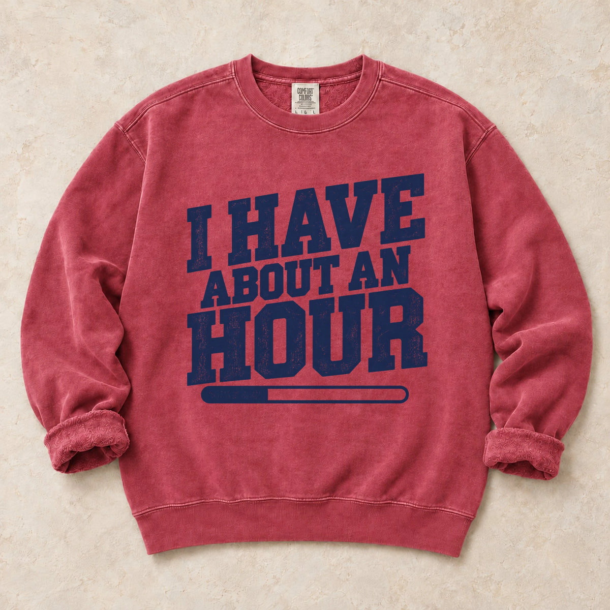 Crimson gaming sweatshirt. I have about an hour, with a short progress bar for a limited gaming window.