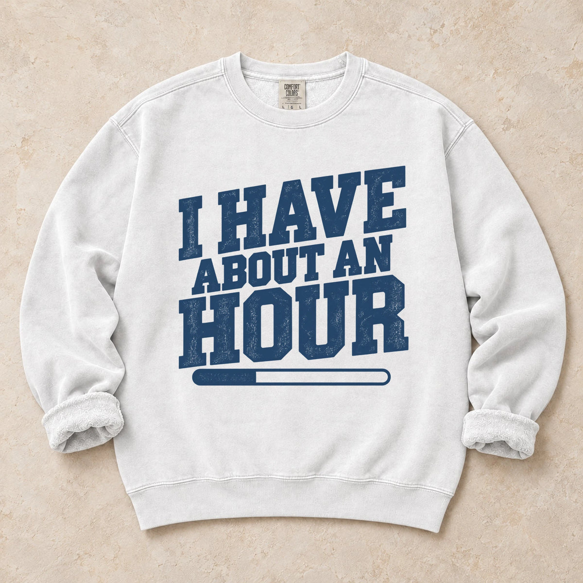 White gaming sweatshirt. I have about an hour, with a short progress bar for a limited gaming window.
