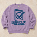 Orchid gaming sweatshirt. A checked game case argues bought it, that counts.