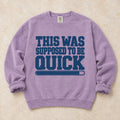 Orchid gaming sweatshirt. A short status bar admits this was supposed to be quick.