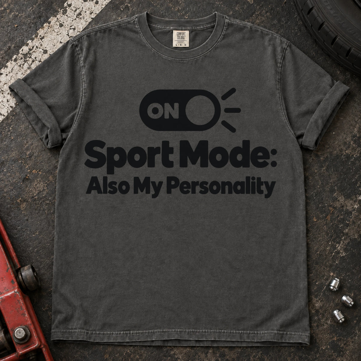Pepper car enthusiast T-shirt. A switch makes sport mode also my personality.