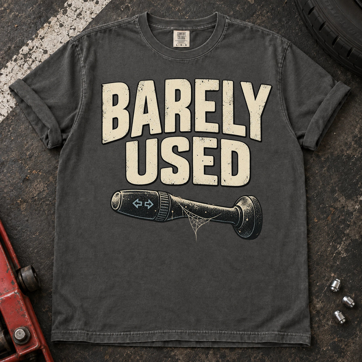 Pepper car enthusiast T-shirt. A cobweb-covered indicator stalk admits barely used.