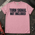 Blossom car enthusiast T-shirt. Turn signal not included: a deadpan automotive typography joke.
