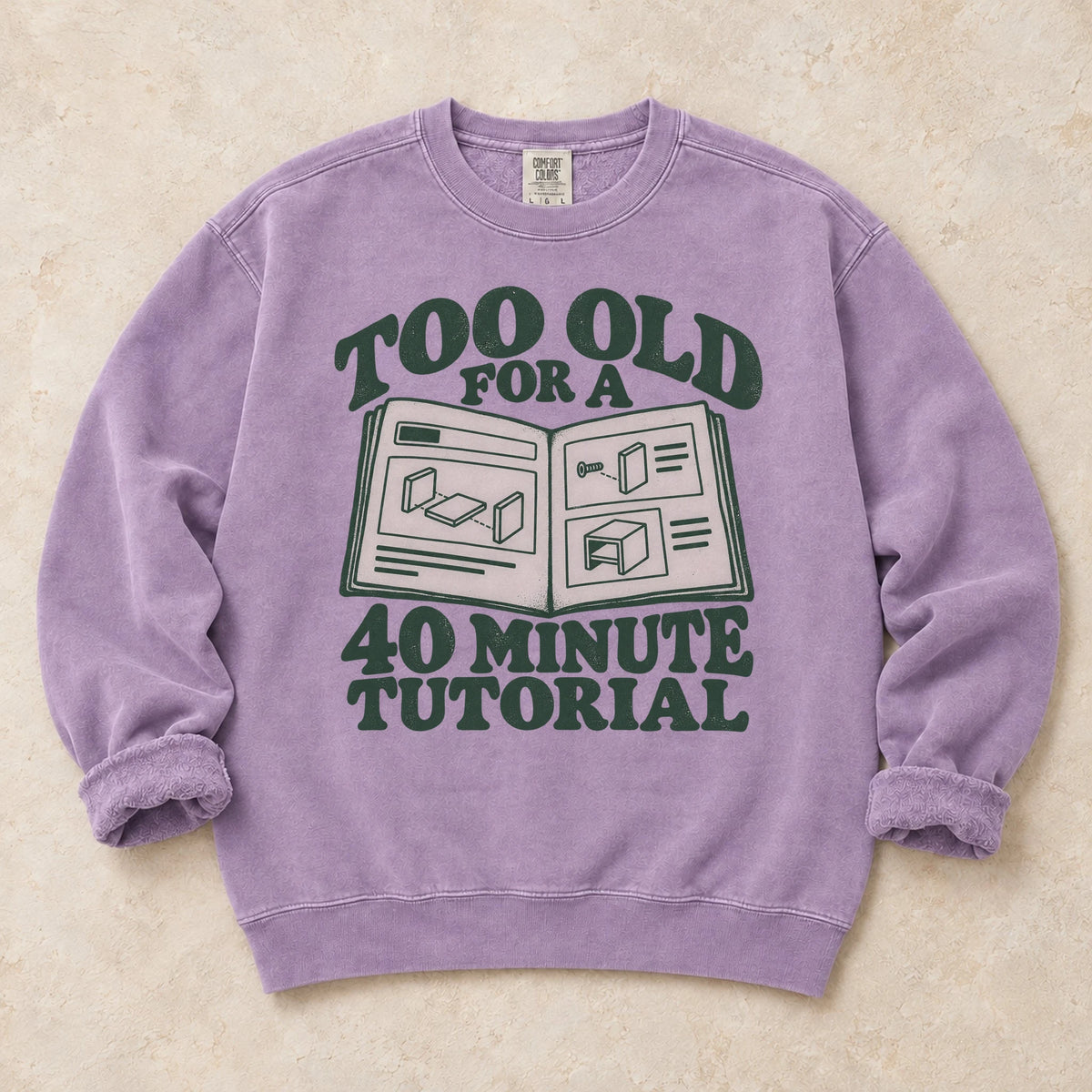 Orchid gaming sweatshirt. An instruction booklet accompanies being too old for a 40-minute tutorial.